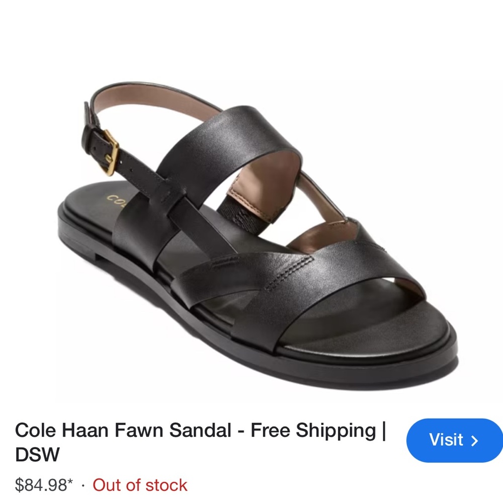 Cole Haan Black Strappy Sandals